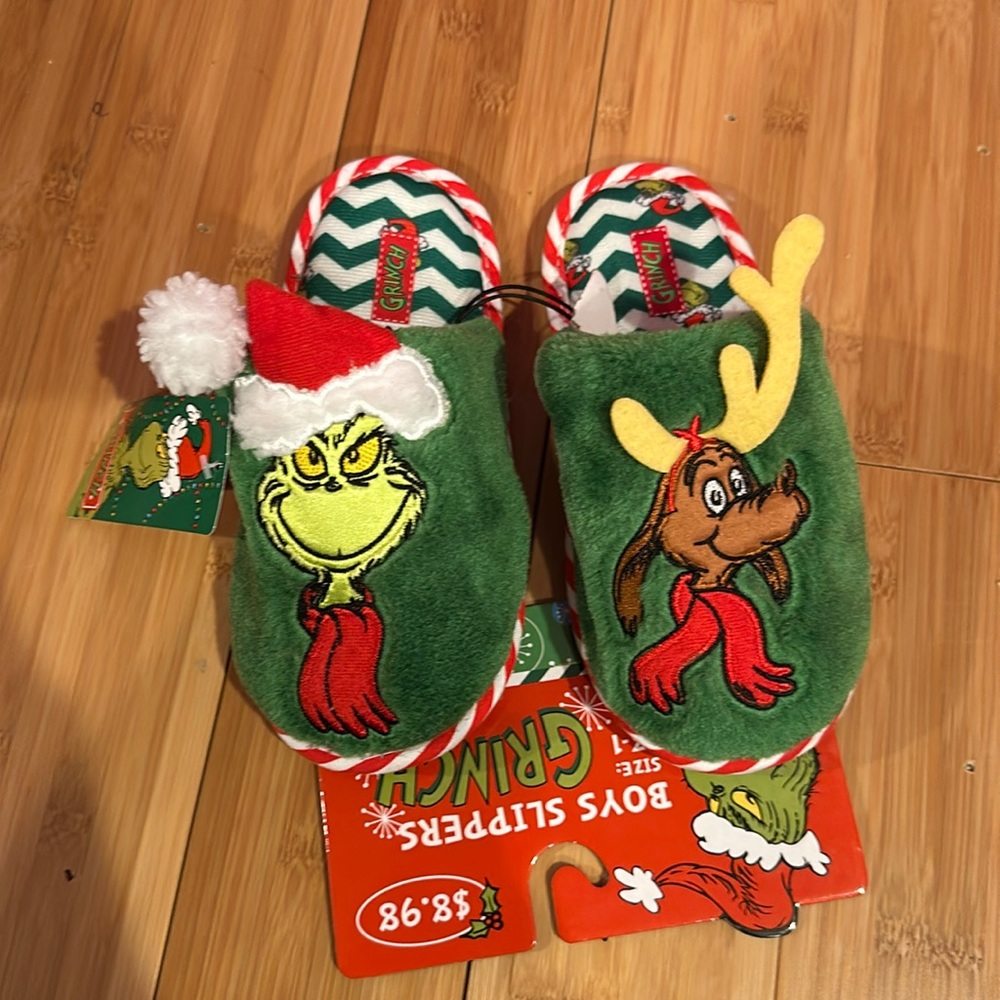 Grinch Christmas Boys slippers